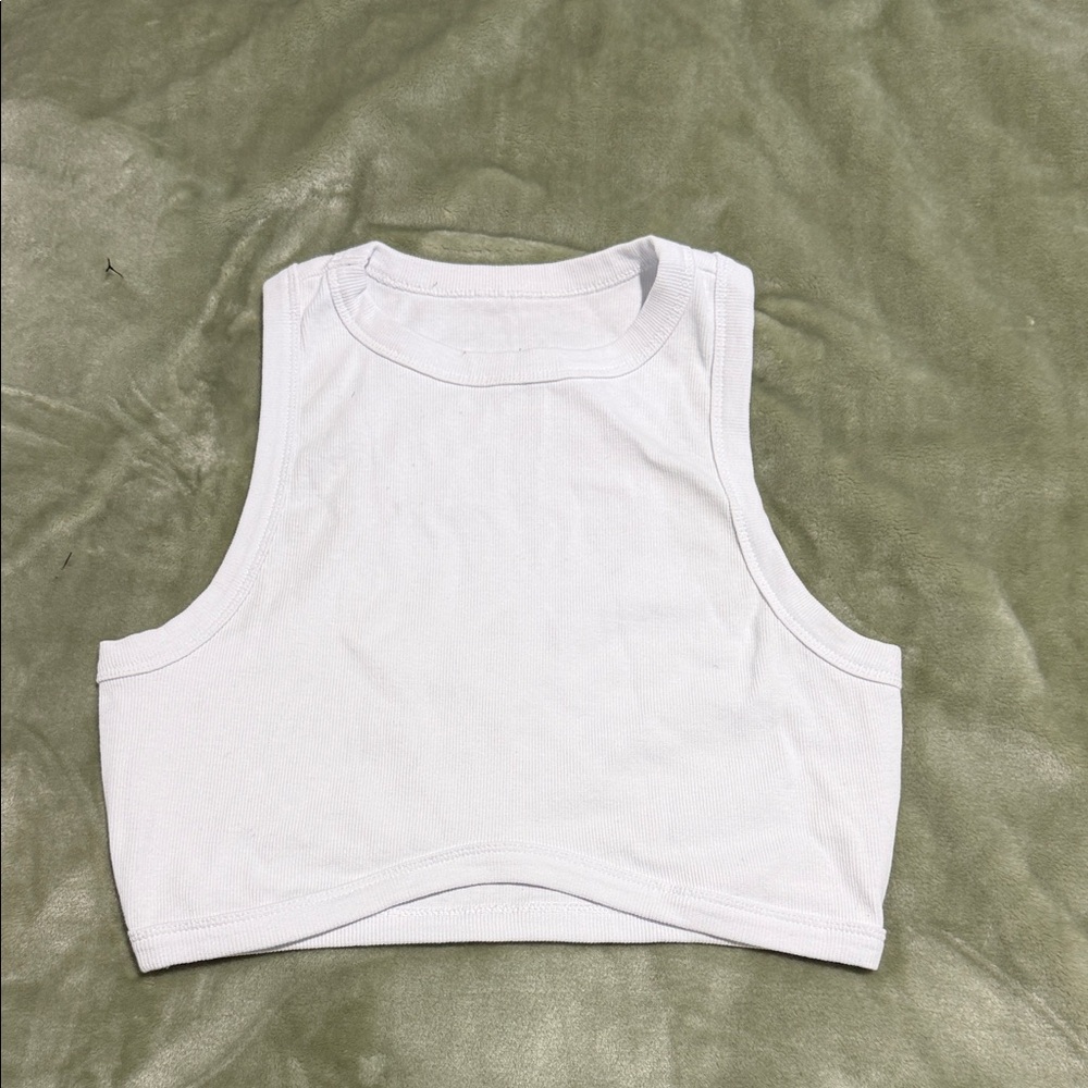 Classic White Sleeveless Crop Top